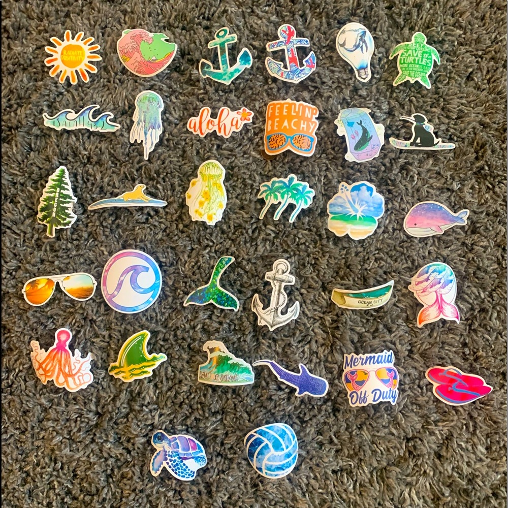32pc pack of  stickers🌊🍉☀️⛱